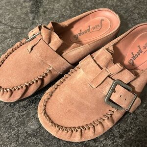Free People After Riding Mules Suede Loafers with Buckle